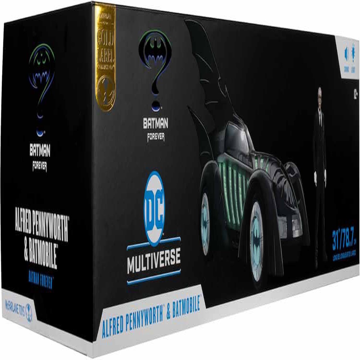 DC Multiverse Batman Forever 7 Inch Scale Action & Vehicle Figure Exclusive – Alfred Pennyworth & Batmobile Gold Label