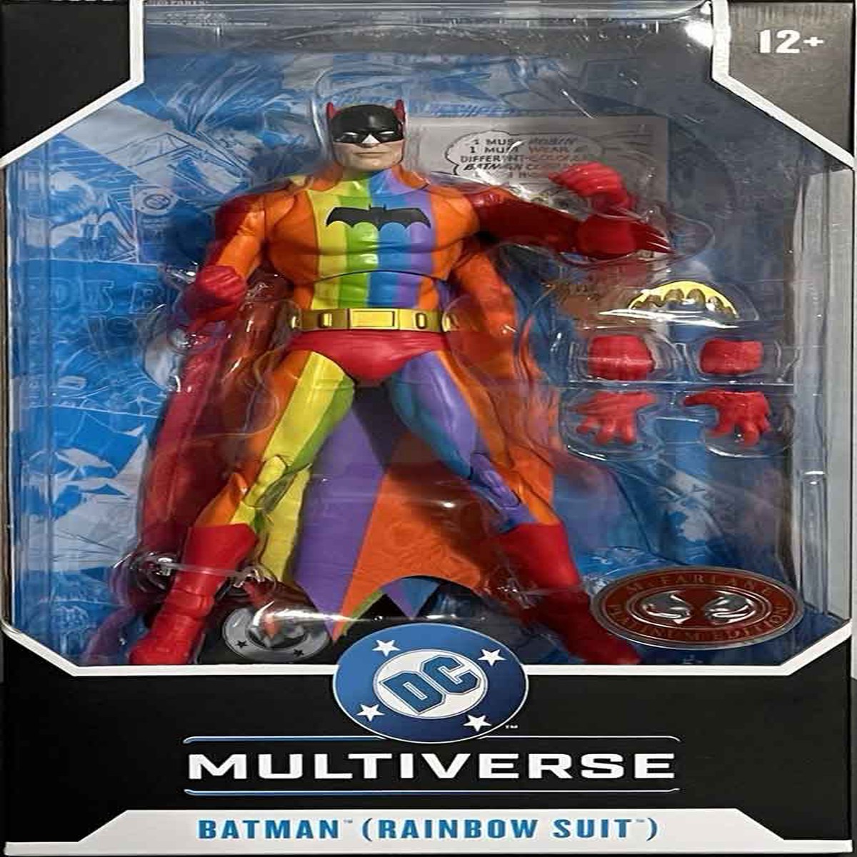 DC Multiverse Detective Comics #241 6 Inch Action Figure Exclusive – Batman Rainbow Suit Red Platinum