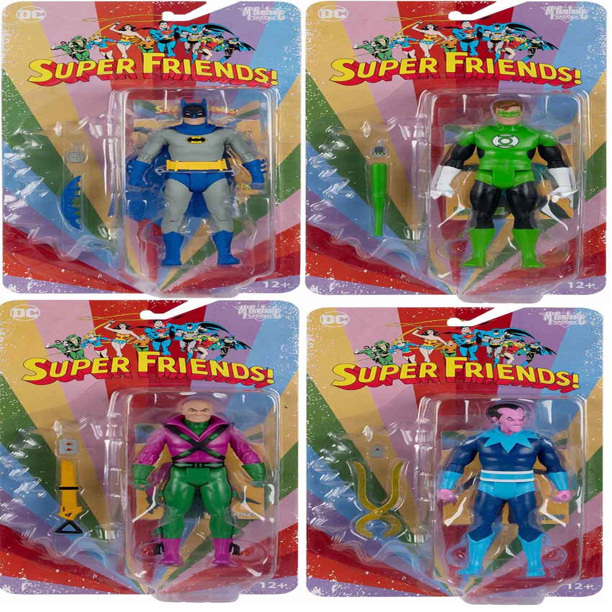 DC Retro Super Friends 6 Inch Action Figure Wave 1 – Set of 4 (Sinestro – Lex – Lantern – Batman)