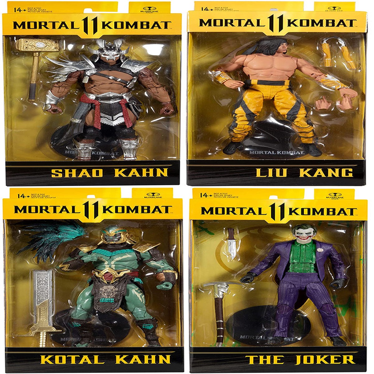 Mortal Kombat 7 Inch Action Figure Wave 7 – Set of 4 (Joker – Kahn – Liu – Shao)