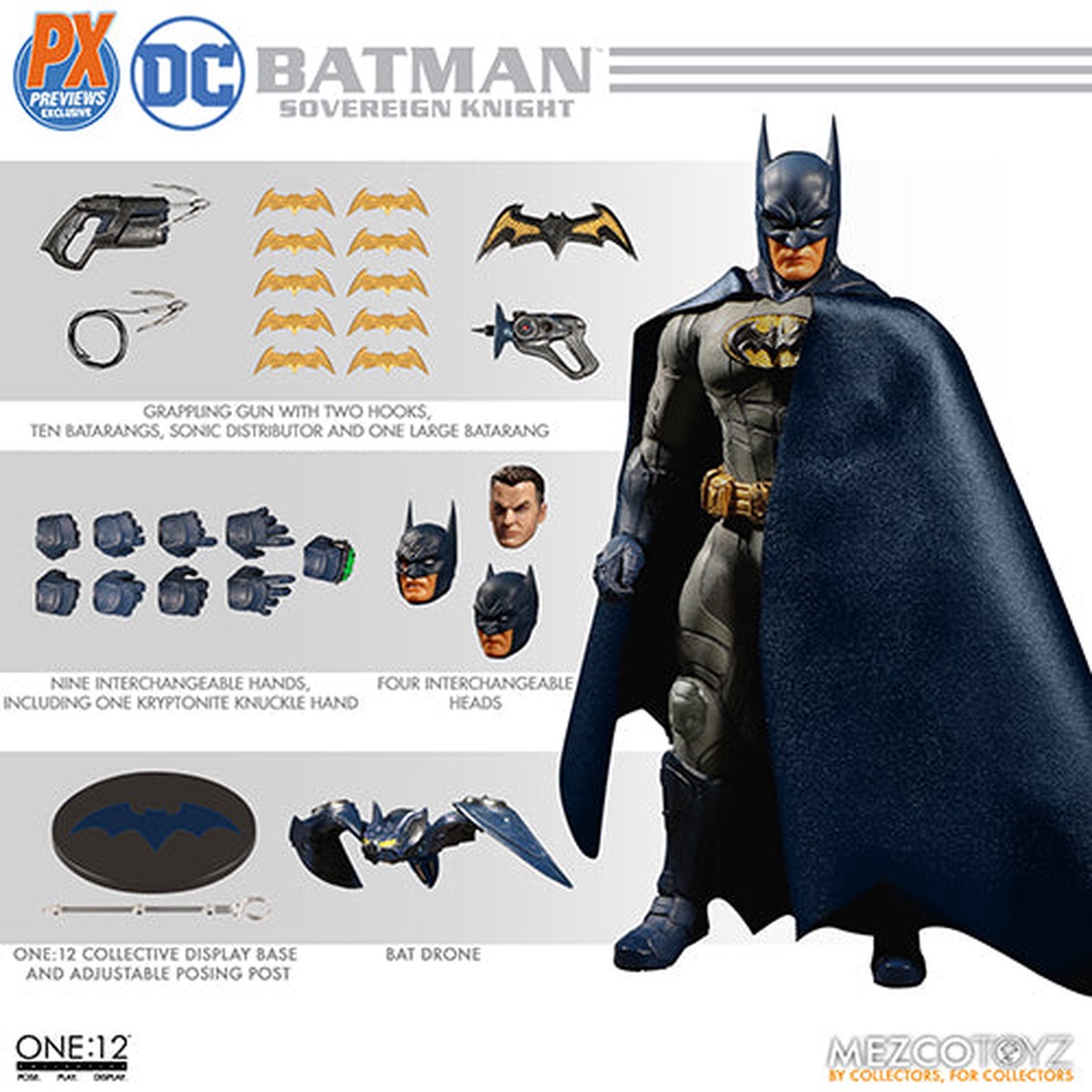 One-12 Collective 6 Inch Action Figure DC Comics – Sovereign Knight Batman Blue