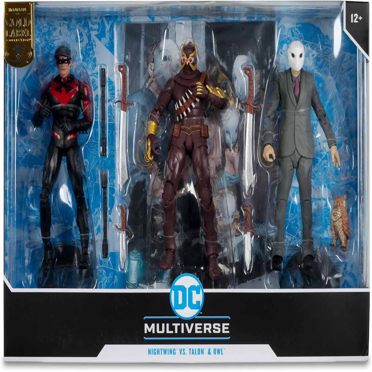 DC Multiverse Batman The Court of Owls 7 Inch Scale Action Figure 3-Pack Exclusive – Nightwing vs Talon & Owl Gold Label