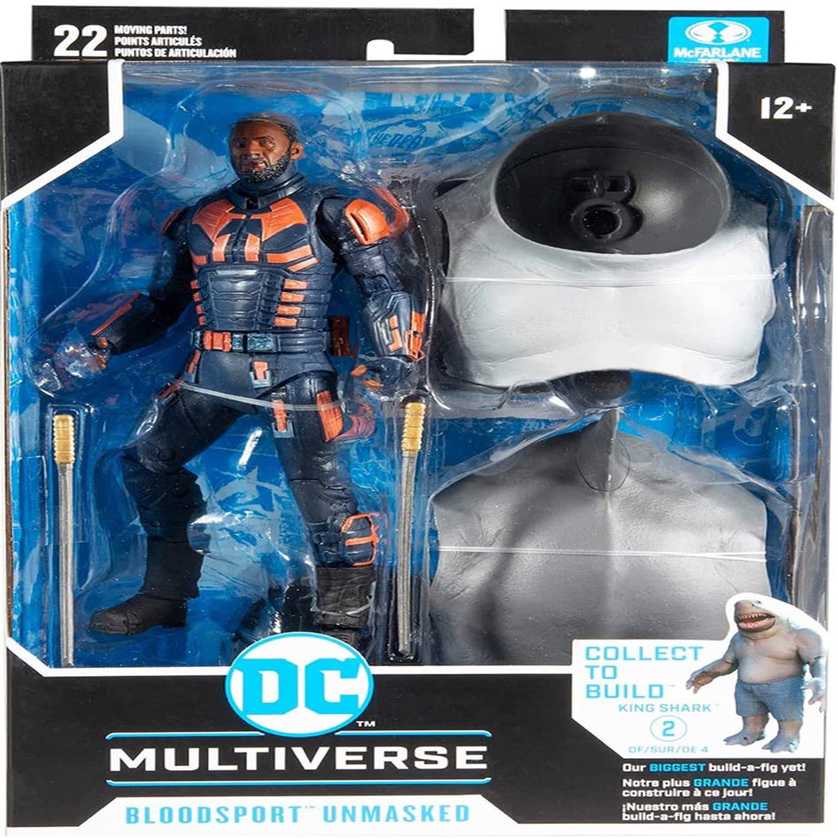 DC Multiverse Suicide Squad 7 Inch Action Figure BAF King Shark Exclusive – Unmasked Bloodsport Gold Label