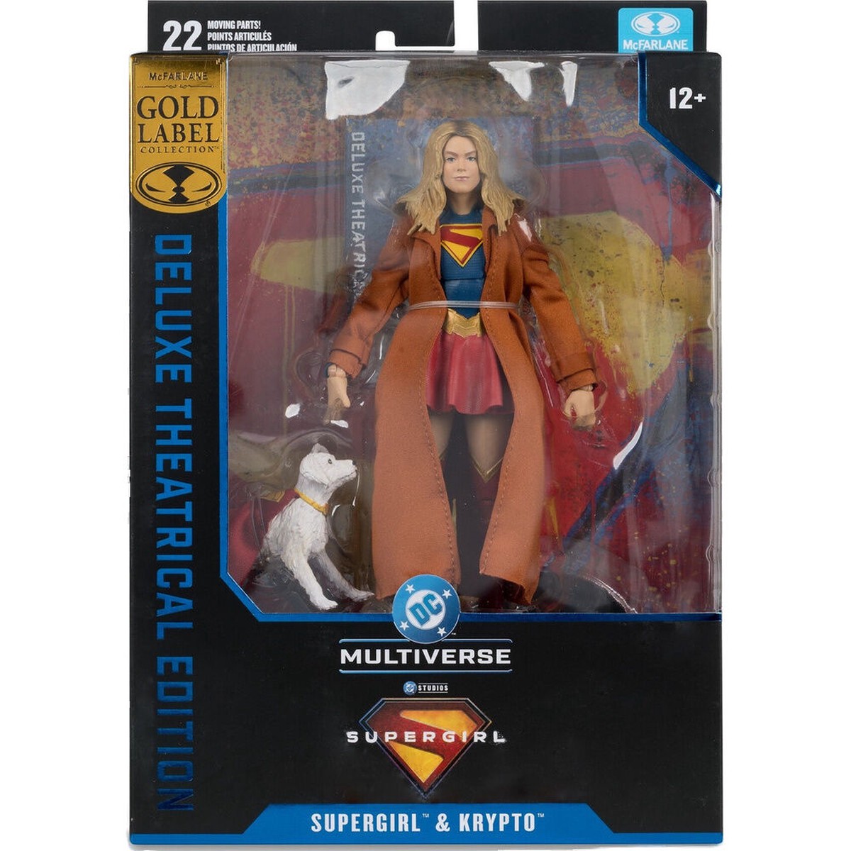 DC Multiverse Supergirl 7 Inch Action Figure Theatrical Edition Exclusive – Supergirl and Krypto Gold Label