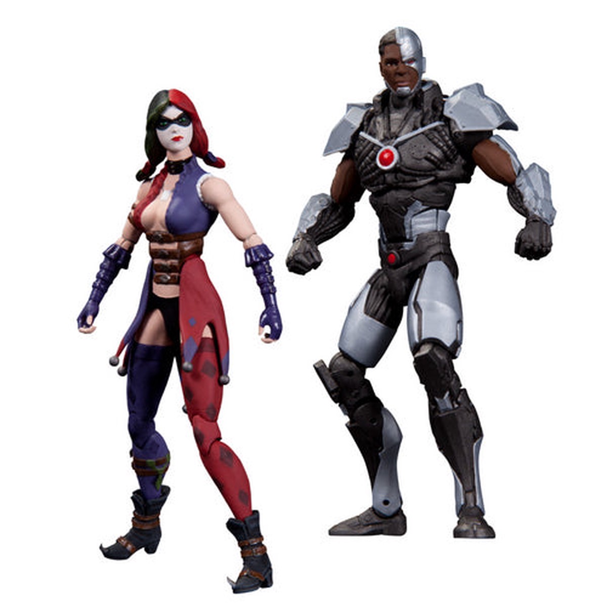 Injustice Gods Among Us 3.75 Inch Action Figure 2-pack Series – Cyborg vs Harley Quinn (Shelf Wear Packaging)