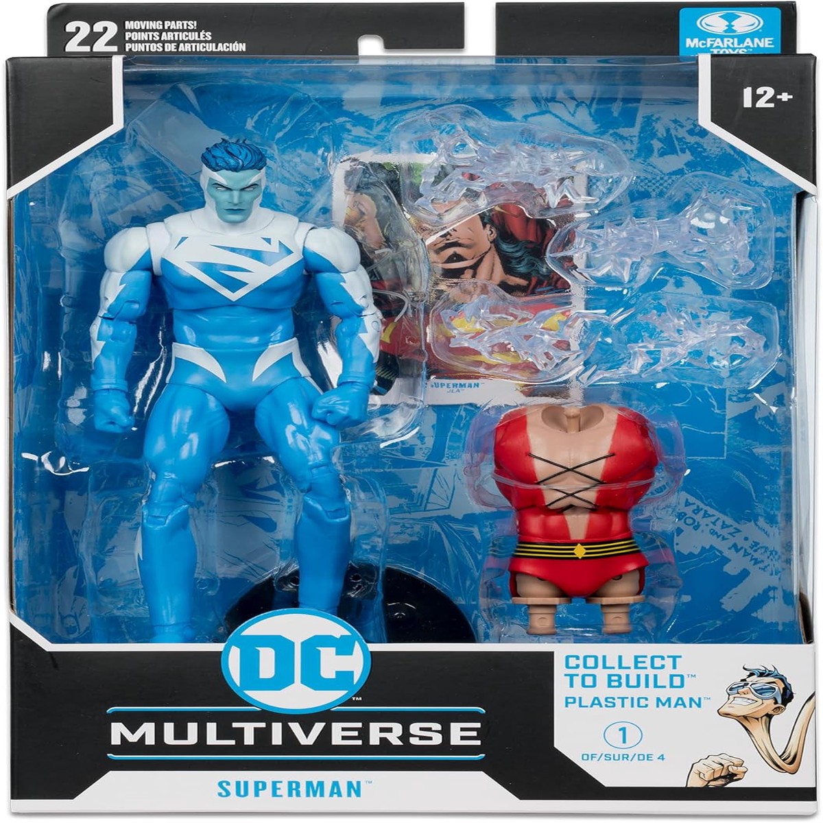 DC Multiverse JLA 7 Inch Action Figure BAF Plastic Man – Superman Blue