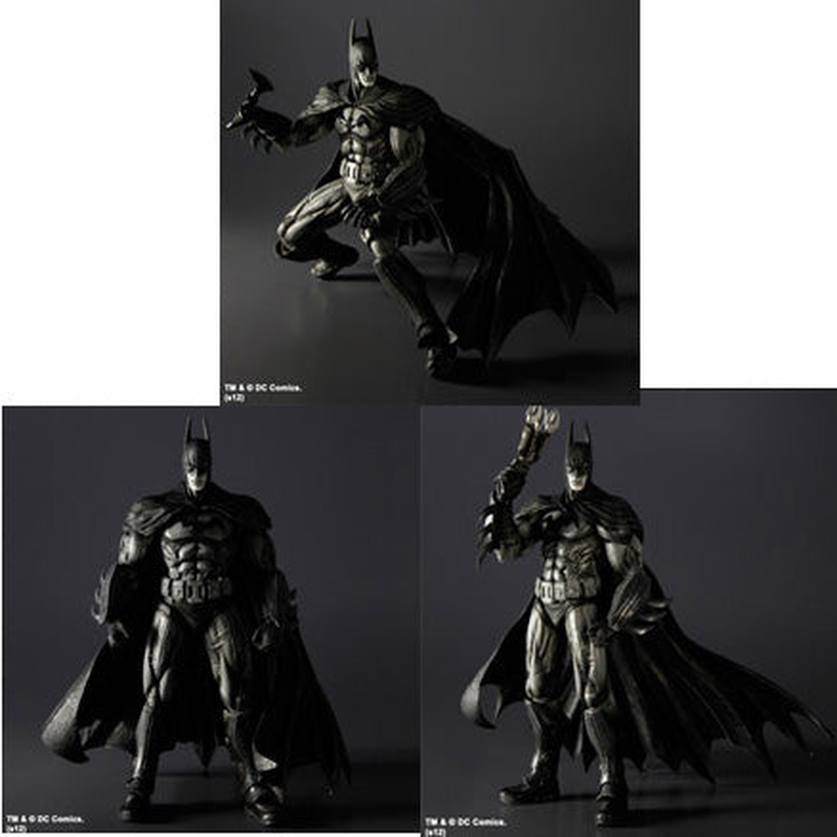Batman Arkham Asylum 9 Inch Action Figure Play arts Kai – Batman (Black & White) SDCC 2012 (Sub-Standard Packaging)
