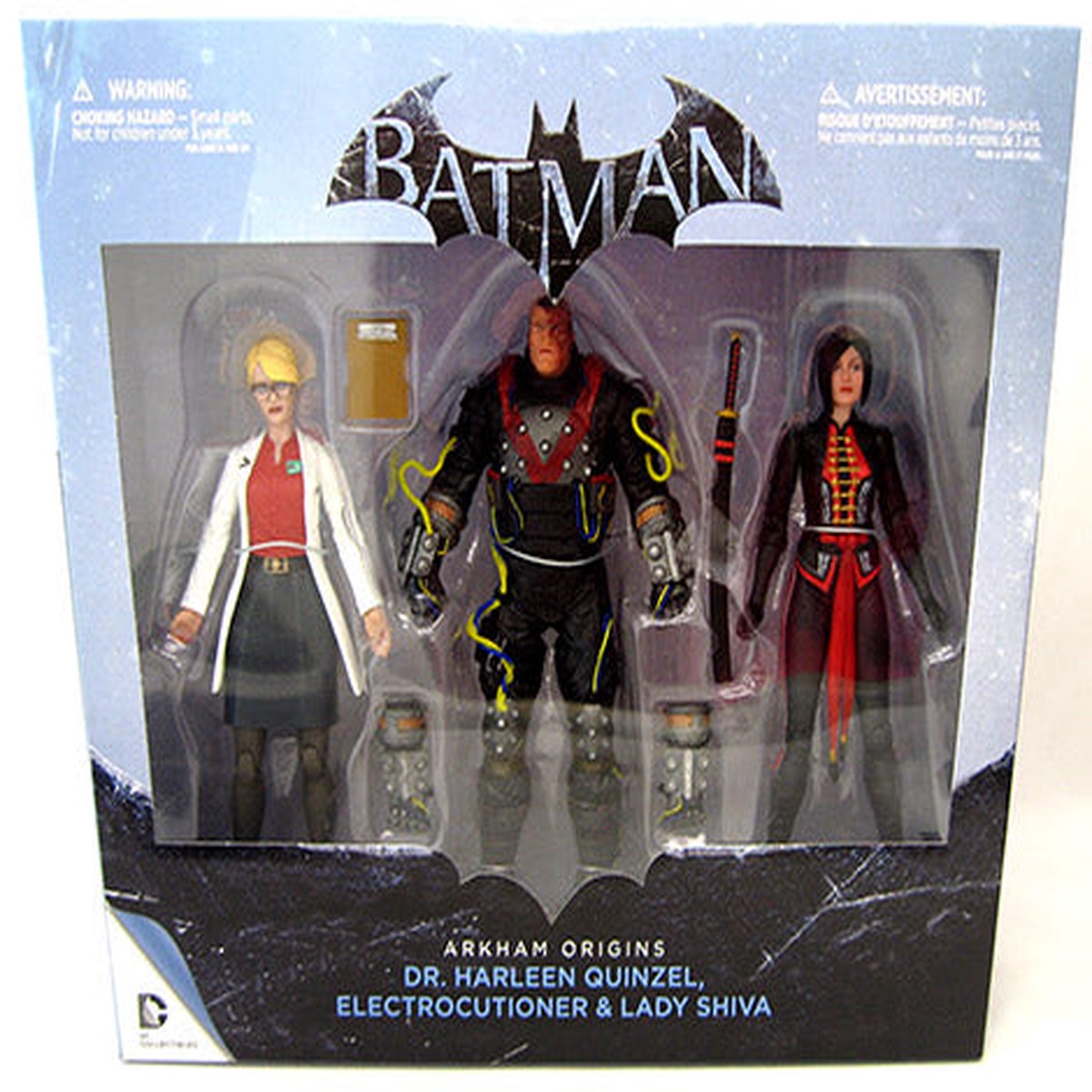 Batman Arkham Origins 6 Inch Action Figure 3-Pack Series – Lady Shiva – Electrocutioner – Dr. Harleen Quinzel