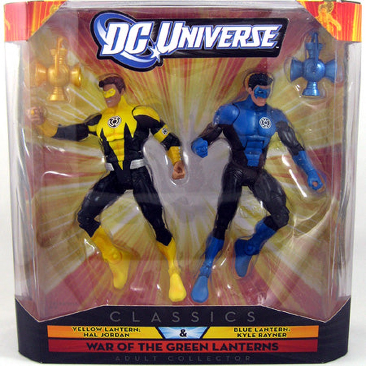 DC Universe 6 Inch Action Figure War Of The Green Lanterns – Yellow Lantern Hal Jordan & Blue Lantern Kyle Rayner (Shelf Wear Packaging)