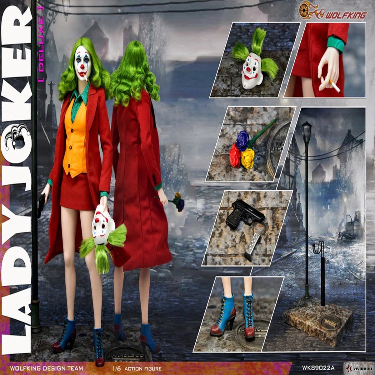Wolfking 1/6 WK89022A Female Joker Deluxe Edition Sixth Scale Figure