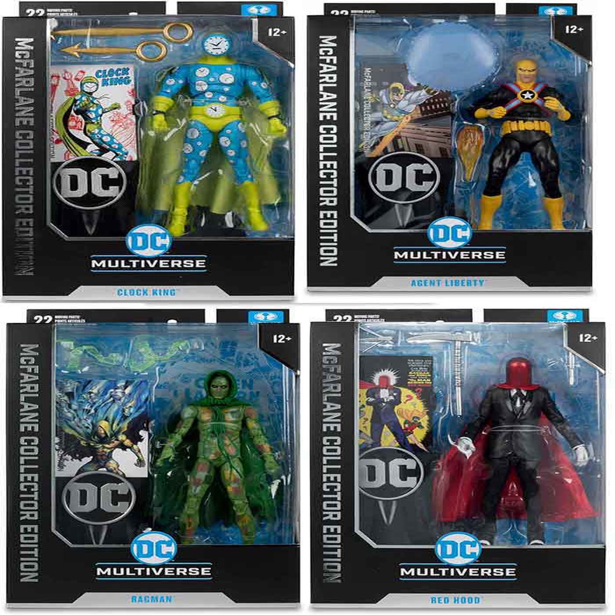 DC Multiverse Collector Edition 7 Inch Action Figure Wave 6 – Set of 4 (Red Hood – Ragman – Clock King – Agent Liberty)