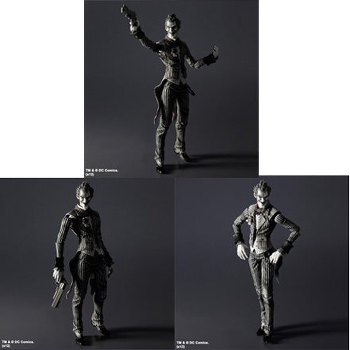 Batman Arkham Asylum 8 Inch Action Figure Play arts Kai – The Joker (Black & White) SDCC 2012 (Sub-Standard Packaging)
