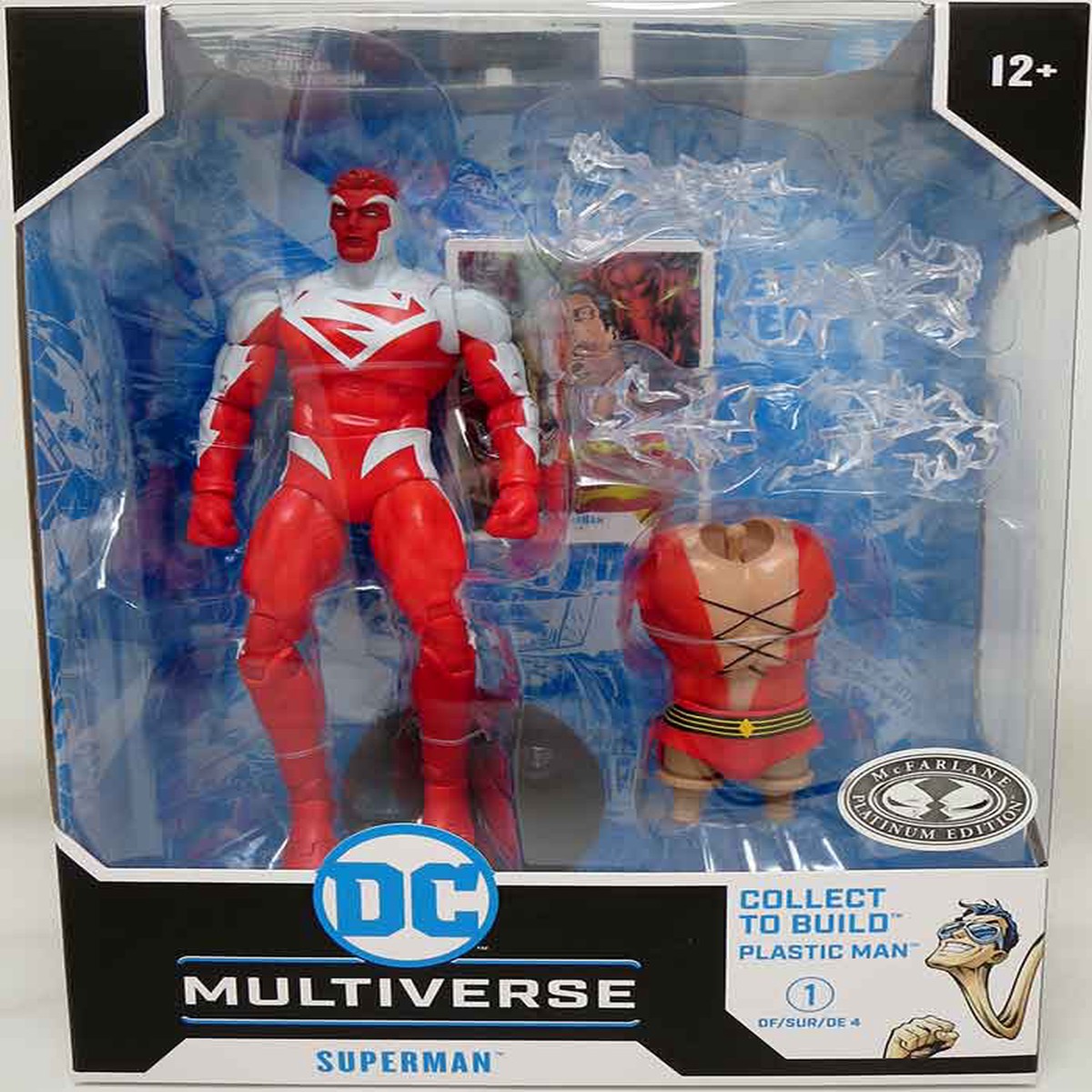 DC Multiverse JLA 7 Inch Action Figure BAF Plastic Man Exclusive – Superman Red Platinum