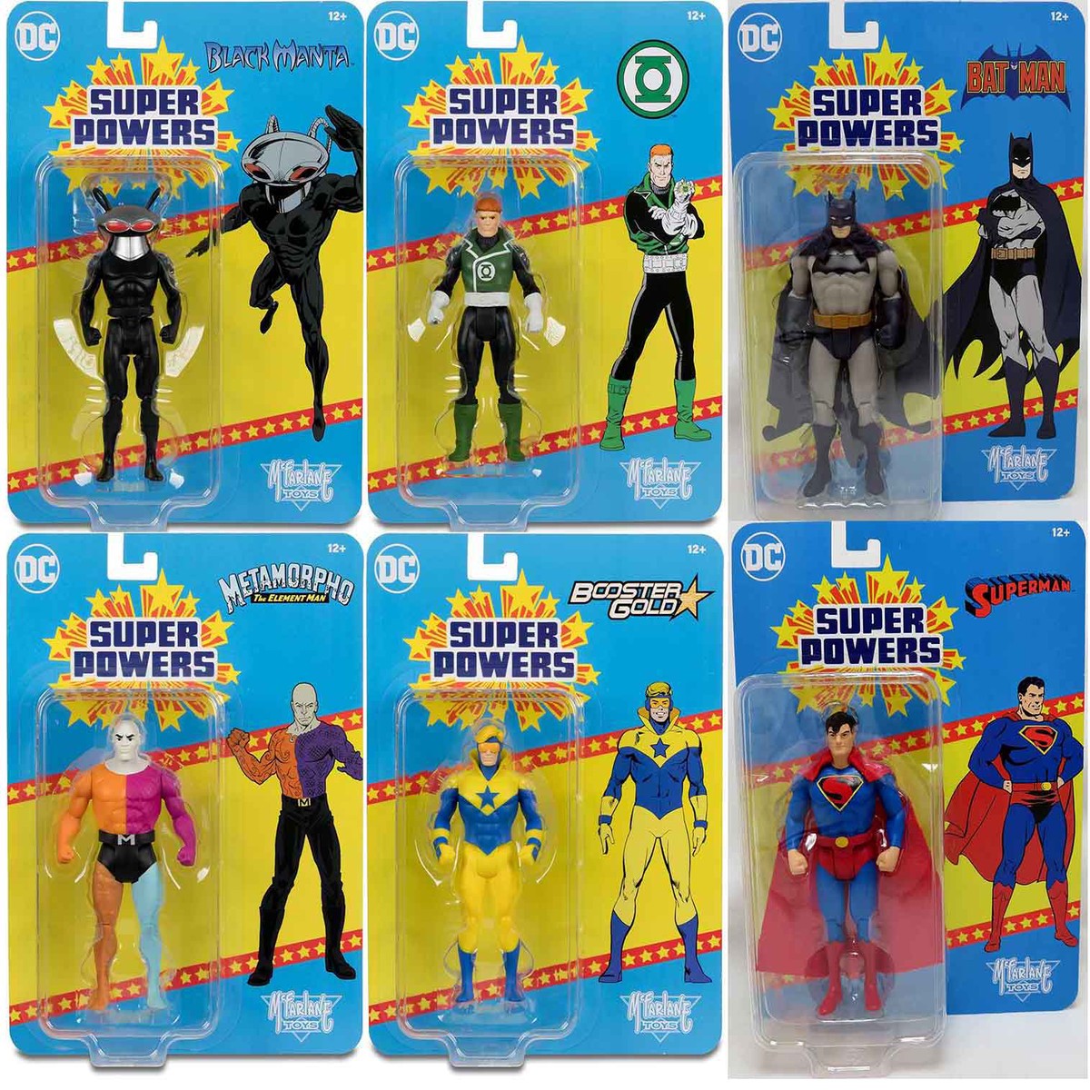 DC Super Powers 4 Inch Action Figure Wave 8 – Set of 6 (Superman – Batman – Booster – Metamorpho – Guy – Manta)