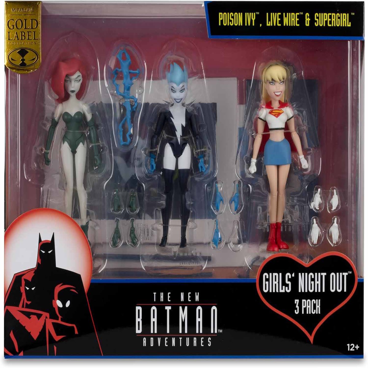 DC Direct The New Batman Adventures 6 Inch Action Figure 3-Pack Exclusive – (Poison Ivy – Live Wire – Supergirl) (Girls’ Night Out) Gold Label