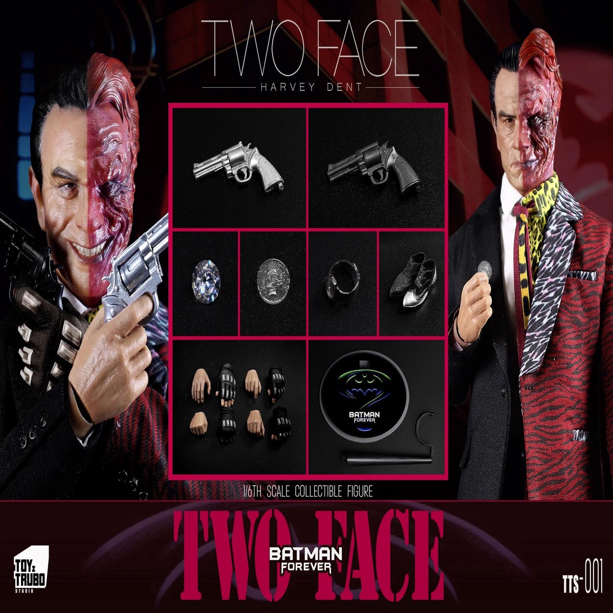Toyz Trubo Studio 1/6 Batman Forever Two Face Harvey Dent Sixth Scale Figure TTS-001