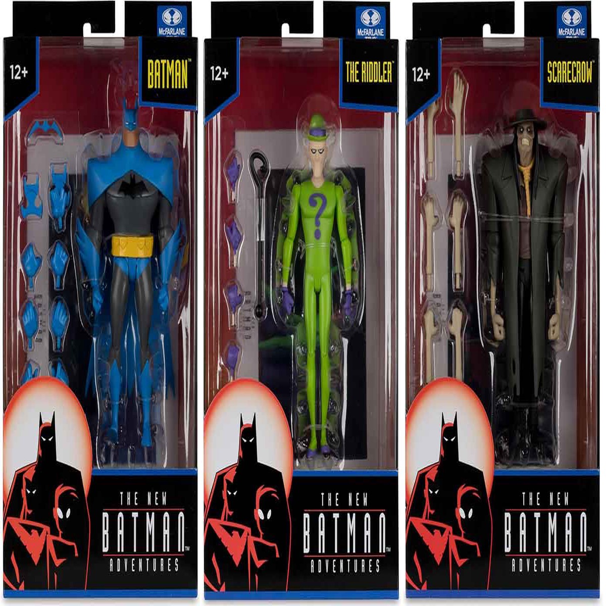 DC Direct The New Batman Adventures 6 Inch Action Figure Wave 4 – Set of 3 (Scarecrow – Riddler – Batman)