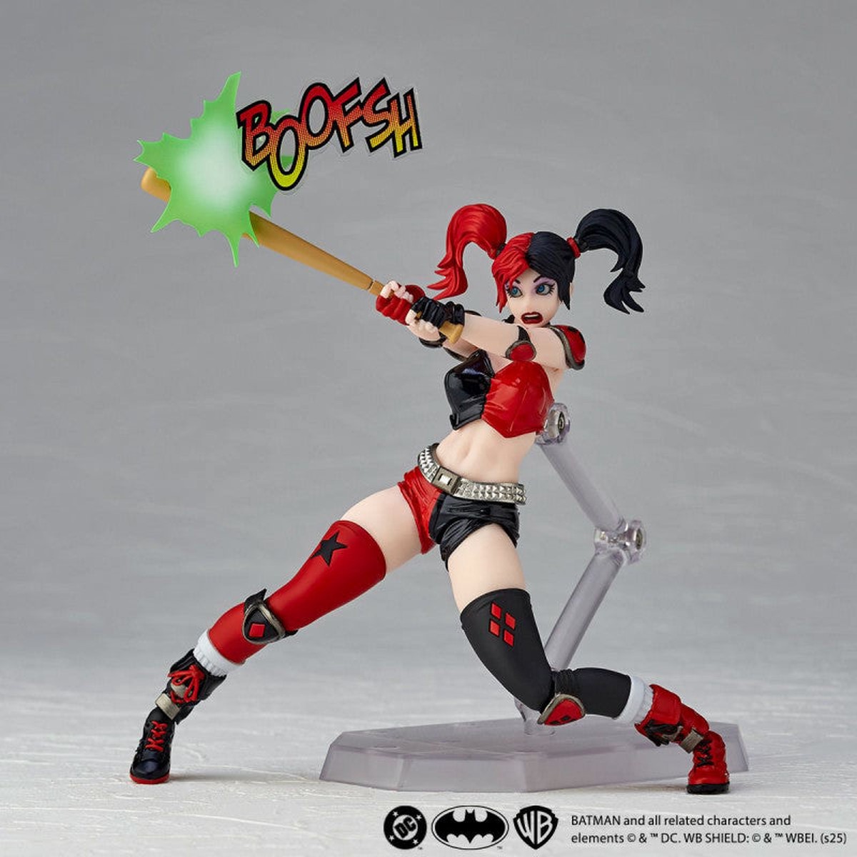 SDCC 2025 Kaiyodo Amazing Yamaguchi Revoltech Harley Quinn Red x Black Version Action Figure