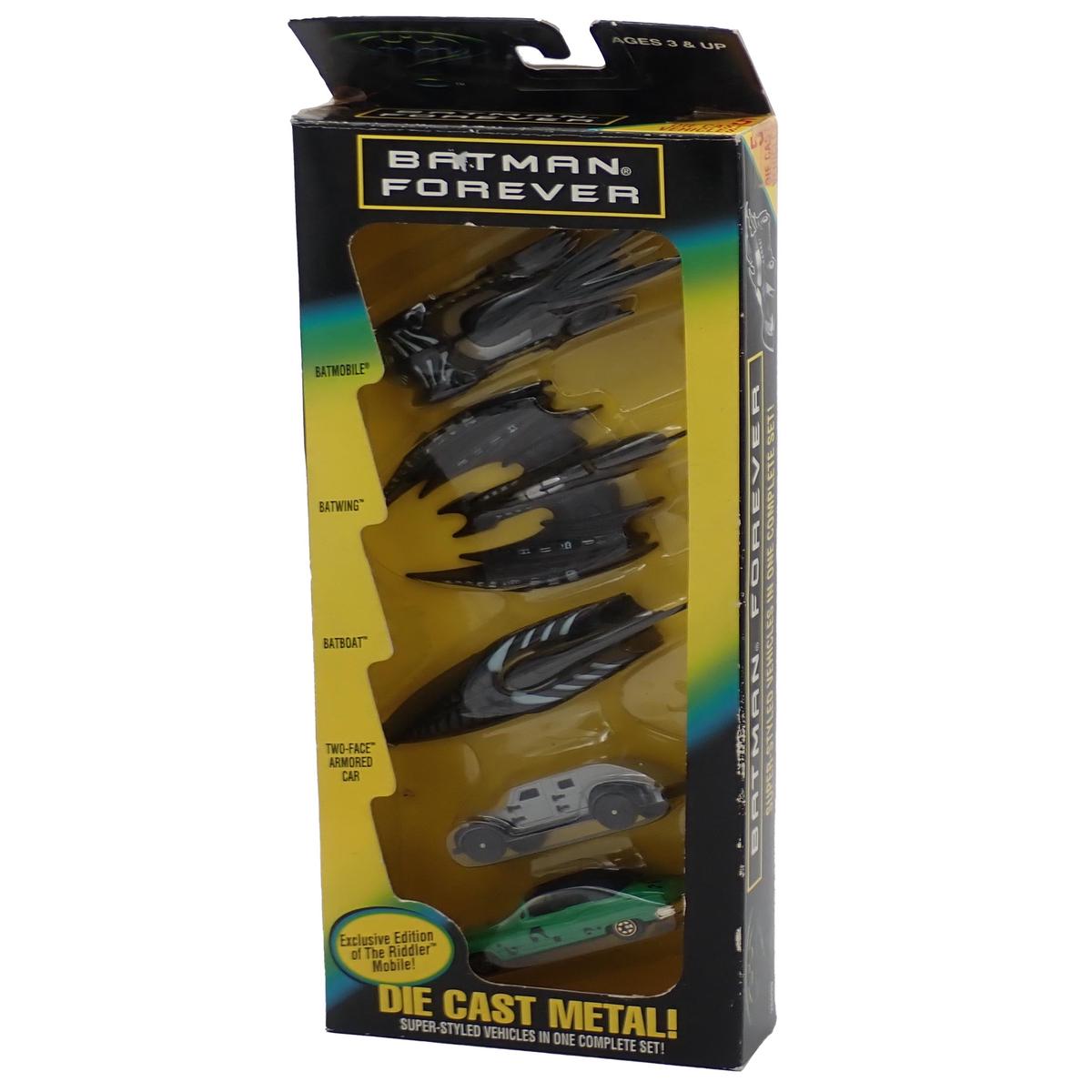 Batmobile Batwing Batboat Two-Face Armored Car The Riddler Mobile – Batman Forever Die Cast Vehicles